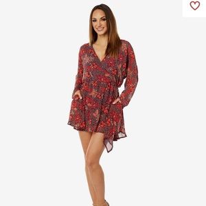 Free People Teegan Mini Red Peach Floral Paisley SIZE SMALL